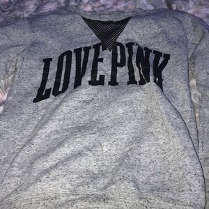 pink crew neck pullover